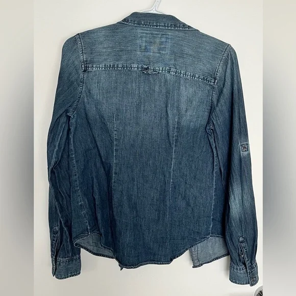 Express button up denim top - Picture 2 of 3